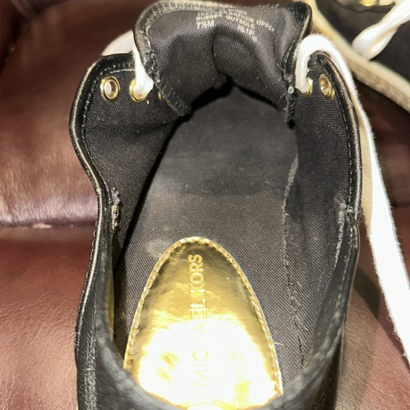 Michael Kors Black Leather & Canvas Trainers - Picture 15 of 16
